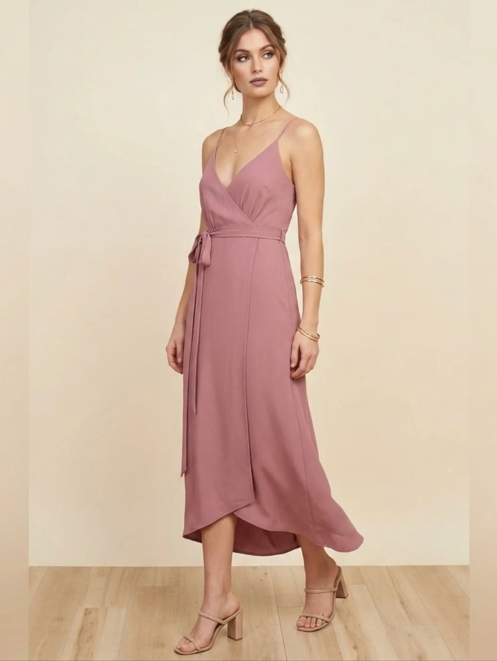 park and fifth pink dress Park & Fifth | Dresses | Park Fifth Berkeley Wrap Midi Dress Mauve Pink  Like New